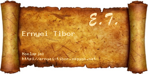 Ernyei Tibor névjegykártya
